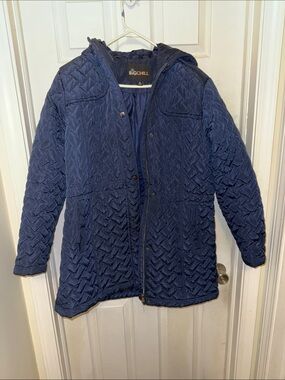 Big Chill Women's Navy Quilted Hooded Coat/Jacket